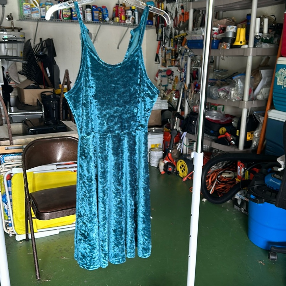 Crushed velvet mini dress